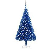 Künstlicher Weihnachtsbaum Beleuchtung & Kugeln Blau 210 cm Vidaxl