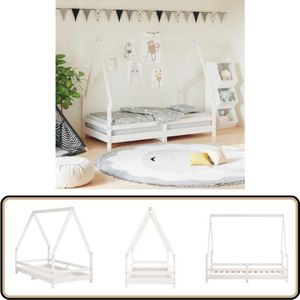 Vidaxl - Kinderbett Weiß 80x160 cm Massivholz Kiefer - Kinderbett - Holzkinderbett - Kiefernholzbette - Kinderzimmer Dekoration - Hausförmiges