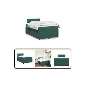 Vidaxl - Boxspringbett mit Matratze Dunkelgrün 120x190 cm Samt