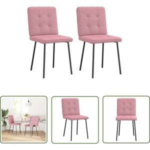vidaXL Esszimmerstühle 2 Stk. Rosa Samt