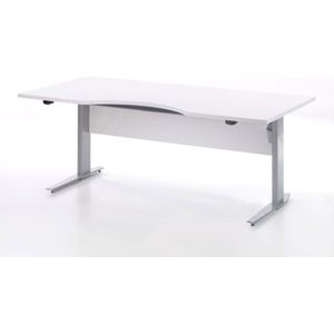 Ebuy24 - Prisme Schreibtisch elektronisch heben/senken weiss und silbergrauer Stahl.