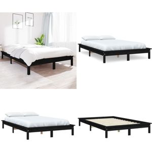 Vidaxl - Massivholzbett Schwarz 150x200 cm Kiefer - Holzbett - Massivholzbette - Doppelbett - Boxspringbetten - King Size Bett - Home & Living