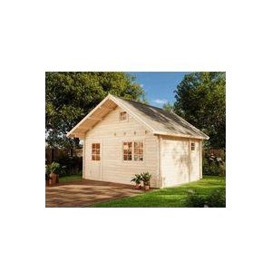 Alpholz - Gartenhaus Fiona-70 iso Blockhaus aus Holz, Holzhaus mit 70 mm Wandstärke inklusive Schlafboden fsc zertifiziert, Blockbohlenhaus mit