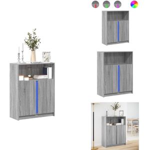 Vidaxl - LED-Sideboard Grau Sonoma 77x34x100 cm Holzwerkstoff - Sideboard - Sideboards - Kommode - Anrichte