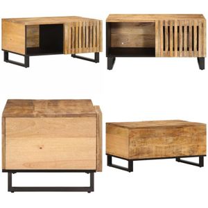 Vidaxl - Couchtisch 80x51x40 cm Raues Massives Mangoholz - Holz Couchtisch - Mangoholz Couchtisch - Wohnzimmerschrank - Sideboard - tv Stand - Home &