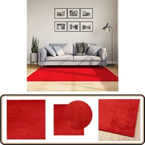 Teppich OVIEDO Kurzflor Rot 160x160 cm - Kuschelteppich - Kurzflorteppich - Wohnteppich - Wohnzimmerteppich - Schlafzimmerteppich