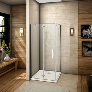 90cm Tür mit 70cm Seitenwand H.185cm Duschkabine Scharniertür Duschabtrennung 6mm nano Glas Dusche