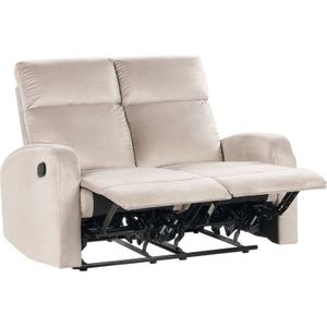 Beliani - 2-Sitzer Sofa Taupe Samt Manuell Verstellbar mit Fußablage Relaxfunktion Modern Inustriell Relaxsofa Wohnzimmer Büro Arbeitszimmer