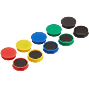 Magnete q-connect ideal für magnetische Whiteboards25 mm farblich sortiert -Box of 10 Magnete