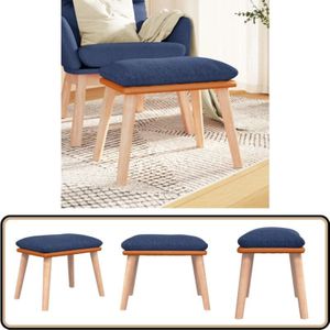 Vidaxl - Fußhocker Blau 45x29,5x35 cm Stoff und Kunstleder - Sitzsack - Hocker Blau - Beistelltisch - Deko Möbel - Wohnzimmerdeko