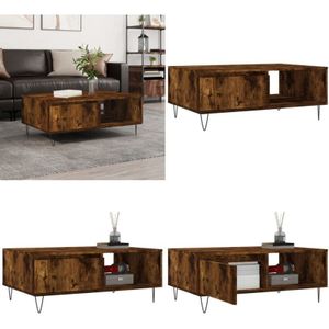 Vidaxl - Couchtisch Räuchereiche 90x60x35 cm Holzwerkstoff - Couchtisch - Wohnzimmerschrank - Beistelltisch - Holzmöbel - Esszimmertisch - Home &