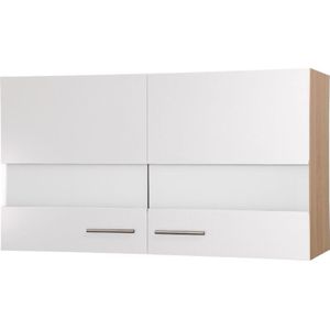 Oberschrank Hängeschrank 100 cm Eiche Sägerau Weiß Merle Respekta