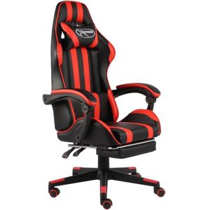 Gaming-Stuhl mit Fußstütze Schwarz und Rot Kunstleder Vidaxl