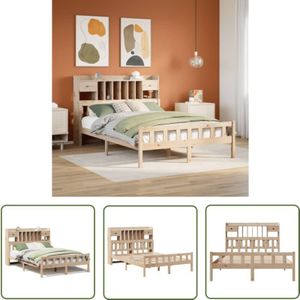vidaXL Massivholzbett mit Regal ohne Matratze 160x200 cm Kiefernholz