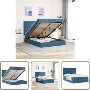 vidaXL Ottoman-Bett mit Matratzen Dunkelblau 140x190 cm Samt
