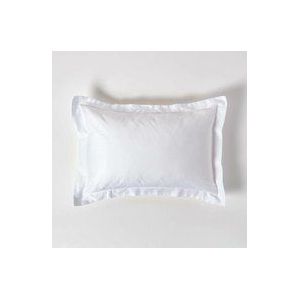 Kopfkissenbezug mit Stehsaum 100% Bio Baumwolle, Fadendichte 400, weiss - Homescapes