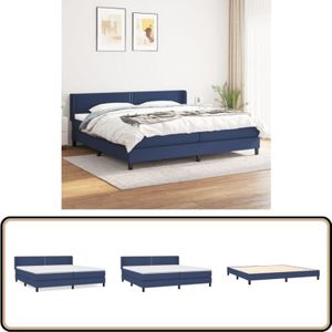 Vidaxl - Boxspringbett mit Matratze Blau 200x200 cm Stoff - Boxspringbett - Doppelbett - Blau - Bettsofa - Lattenrost