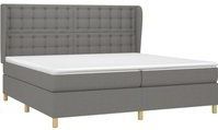Vidaxl - Boxspringbett mit Matratze Dunkelgrau 200x200 cm Stoff