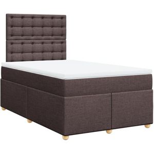 Vidaxl - Boxspringbett mit Matratze Dunkelbraun 120x200 cm Stoff