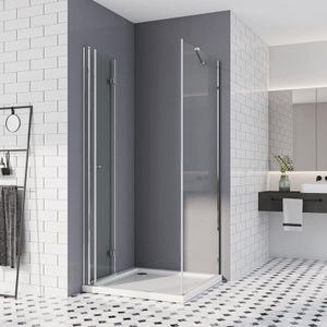 Boromal - Duschkabine 75x80 Duschtür Schwingtür Tür 75 cm mit Seitenwand 80 cm Falttür Eckeinstieg Duschabtrennung 180º Duschwand 5mm esg