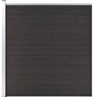 Zaunelement wpc 175x186 cm Schwarz Vidaxl