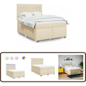 Vidaxl - Boxspringbett mit Matratze Creme 140x190 cm Stoff