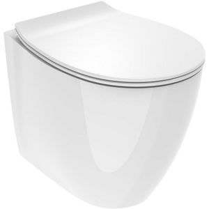 Ercos - Stand-WC glänzend weiß Tiefe 52 cm mit SoftClose Kite WC-Sitz kitbcktelvaso