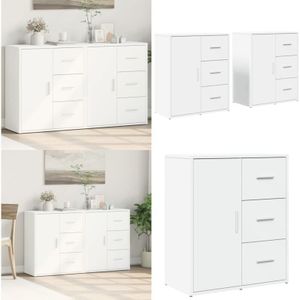 Vidaxl - Sideboards 2 Stk. Weiß 60x31x70 cm Holzwerkstoff - Schreibtisch - Wohnzimmermöbel - Regal - Sideboard - Holz Sideboard - Home & Living
