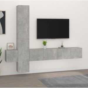 Torana - 5-tlg. TV-Schrank-Set Betongrau Holzwerkstoff