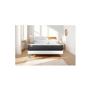 Vitalit - Komplettpaket Bett - Matratze 140x200 cm + Boxspringbett mit Lattenrost (im Set) + 2 Kopfkissen + Bettdecke - Vitalpower