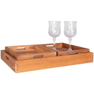 Faro Teller, Set von 3 Teak.