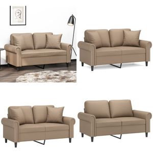 Vidaxl - 2-Sitzer-Sofa mit Zierkissen Cappuccino-Braun 120 cm Kunstleder - 2-Sitzer-Sofa - Couch - Wohnzimmersofa - Ledercouch - Kunstleder Sofa