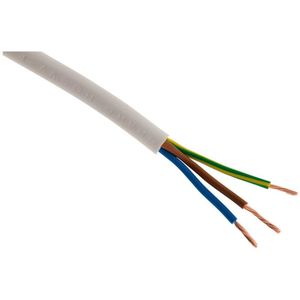 Zenitech - Elektrische Versorgungsleitung H05VV-F 3G1,5mm² Weiß - 50m