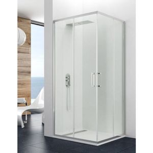 ALLSTONE TITAN 2+2 Duschkabine - Eckduschkabine 80x70 cm Transparent
