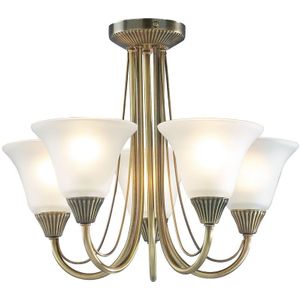 Dar boston - Semi Flush Deckenleuchte Light Antik Messing, 5x E14