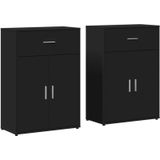 Vidaxl - Sideboards 2 Stk. Schwarz 60x30x84 cm Holzwerkstoff