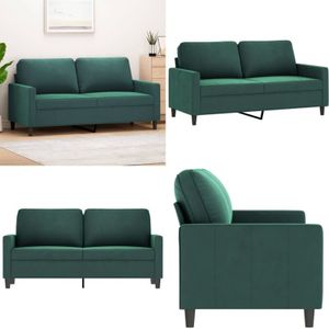 Vidaxl - 2-Sitzer-Sofa Dunkelgrün 140 cm Samt - Samtsofa - Wohnzimmersofa - 2er Sofa - Dunkelgrünes Sofa - Modernes Sofa - Home & Living