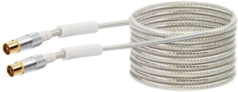 Schwaiger Antennen Anschlusskabel KVKHD50 531 (110dB) transparent, 5,0m, Ferritkern, 1x IEC Stecker Antennen & Koaxkabel