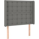 Kopfteil mit Ohren Dunkelgrau 93x16x118/128 cm Stoff Vidaxl