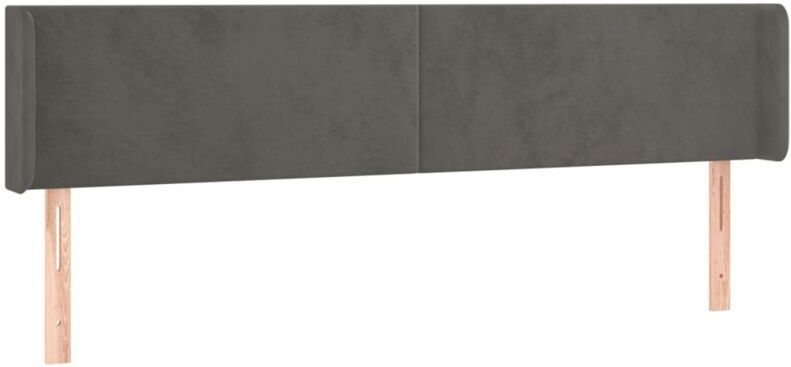 Kopfteil mit Ohren Dunkelgrau 203x16x78/88 cm Samt Vidaxl