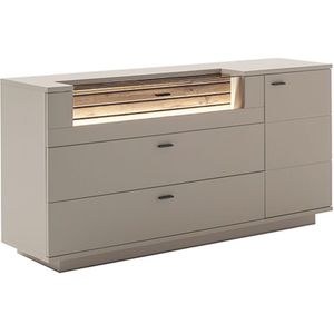 Sideboard 165 cm in grau mit Eiche inkl. Beleuchtung LIEZEN-05