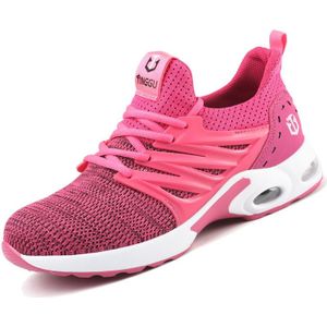 Sicherheitsschuhe für Damen und Herren, Sicherheitssneaker, Arbeitsschuhe, Bauschuhe, Sicherheitsschuhe mit Stahlkappe, Pink,Pink-43