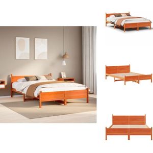 Vidaxl - Massivholzbett ohne Matratze Wachsbraun 120x200 cm Kiefernholz - Bettgestell - Bettgestelle - Bettrahmen - Schlafzimmermöbel