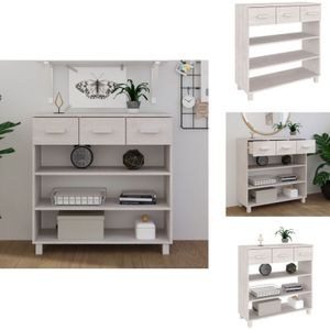 Vidaxl - Konsolentisch hamar Weiß 90x35x90 cm Massivholz Kiefer - Holz Konsole - Wohnzimmermöbel - Flurtisch - Sideboard - Kommode