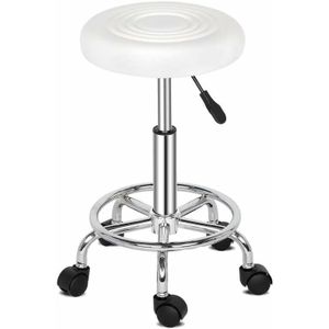 Barhocker, verstellbare Barstühle aus Metall mit Drehfunktion für Zuhause und Küche (weiß)