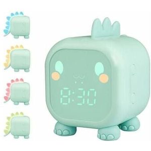 Alovez - Kinderwecker für Mädchen Jungen Dinosaurier Leuchtender Digitaler Kinderwecker Lampe Nachtlicht Tag Nacht Kind Kindergarten Wecker