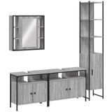 Vidaxl - 4-tlg. Badmöbel-Set Grau Sonoma Holzwerkstoff