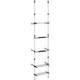 Teleskop-Gartenregal mit 3 Ablagen Silber Aluminium Vidaxl