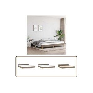 Bettgestell ohne Matratze Taupe 200x200 cm Stoff - Bettes Gestell - Doppelbett - Boxspringbetten - Lattenrost - Kopfteil