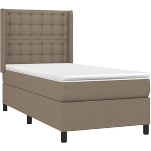 Boxspringbett mit Matratze Taupe 100x200 cm Stoff vidaXL